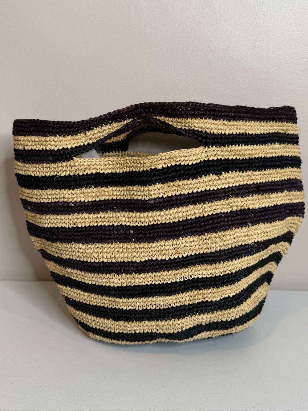 Striped Raffia Tote Bag - Picture 10 of 10